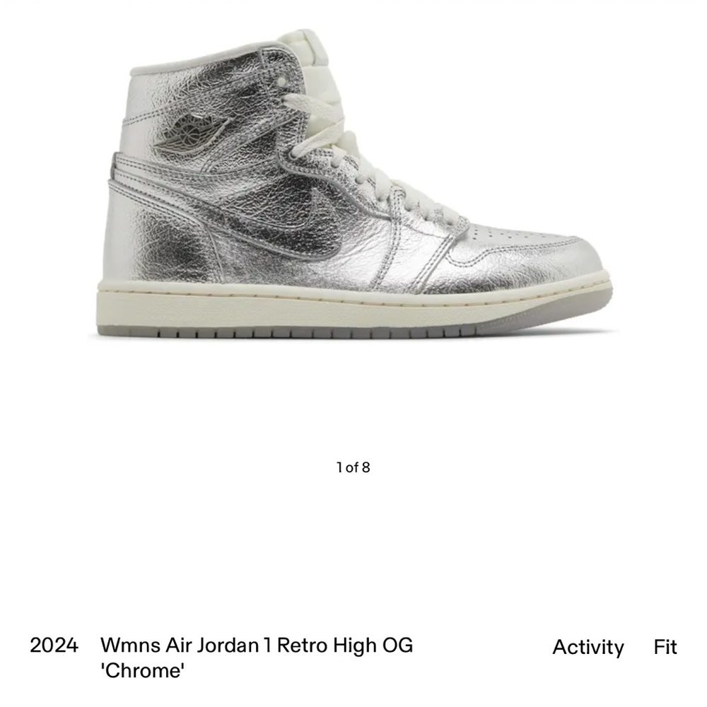 Jordan Air 1 Retro High OG Metallic Silver Sneakers